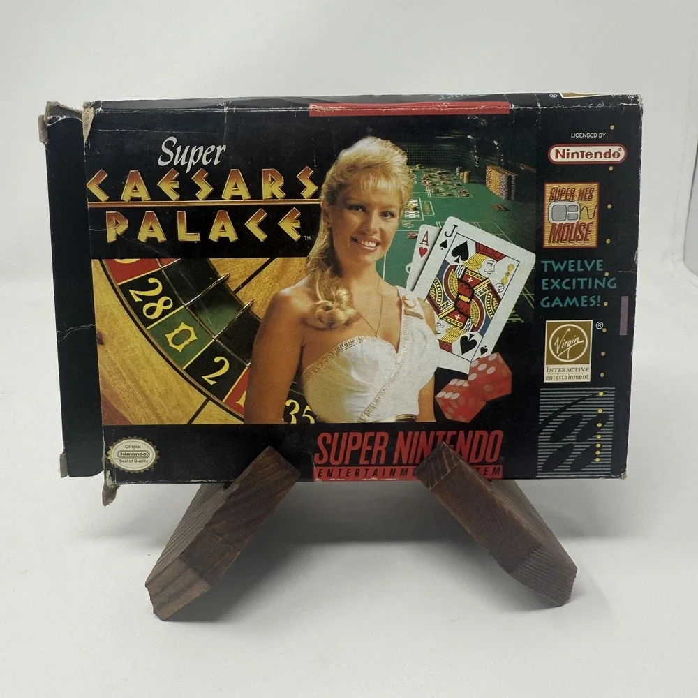 Vintage Super‎ Caesars Palace Super Nintendo SNES Game Box Manual Complete CIB